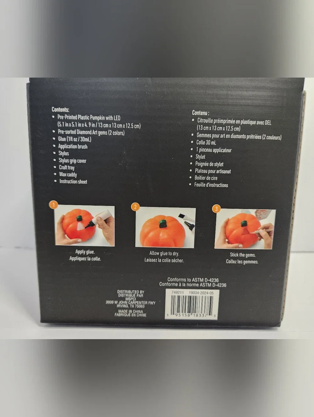 Make Market Orange Pumpkin 3D Diamond Art Kit